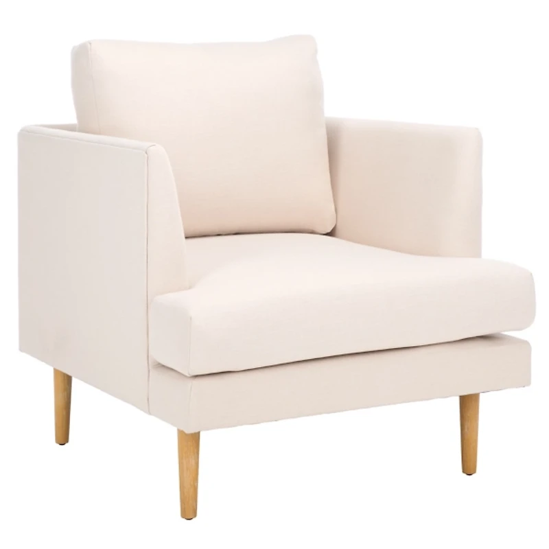 Bone White Linen & Natural Lulu Accent Chair