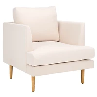 Bone White Linen & Natural Lulu Accent Chair