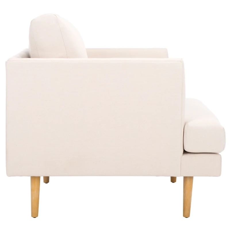 Bone White Linen & Natural Lulu Accent Chair