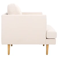 Bone White Linen & Natural Lulu Accent Chair