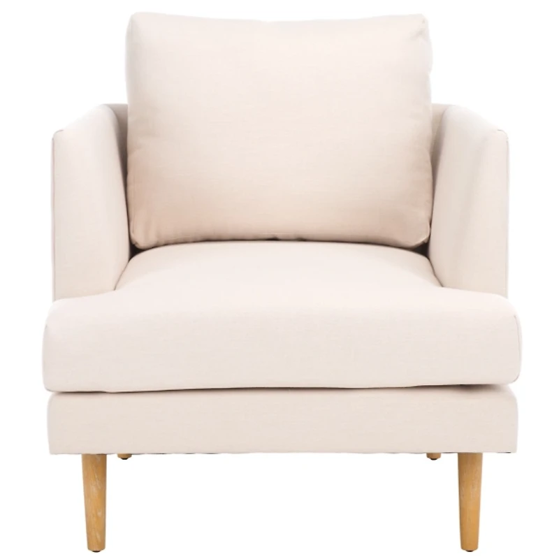 Bone White Linen & Natural Lulu Accent Chair