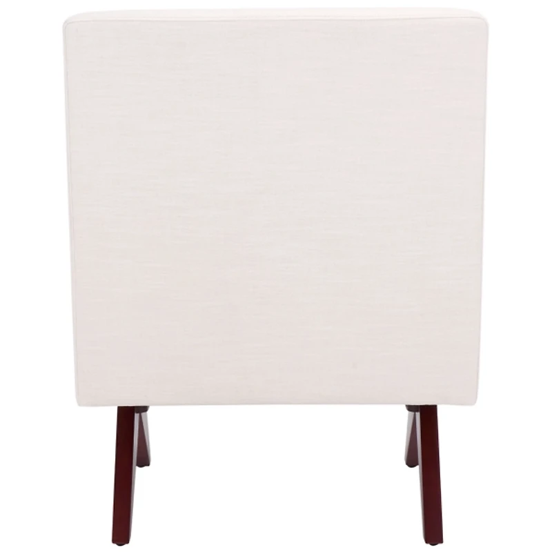 Bone White Linen & Walnut Olivia Accent Chair