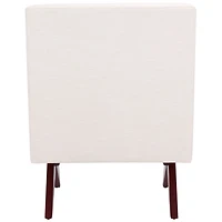 Bone White Linen & Walnut Olivia Accent Chair