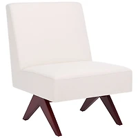 Bone White Linen & Walnut Olivia Accent Chair