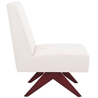 Bone White Linen & Walnut Olivia Accent Chair