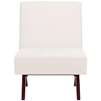 Bone White Linen & Walnut Olivia Accent Chair