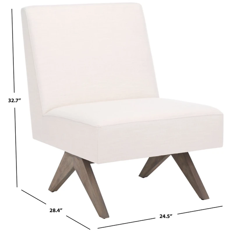 Bone White Linen Olivia Accent Chair