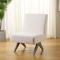 Bone White Linen Olivia Accent Chair