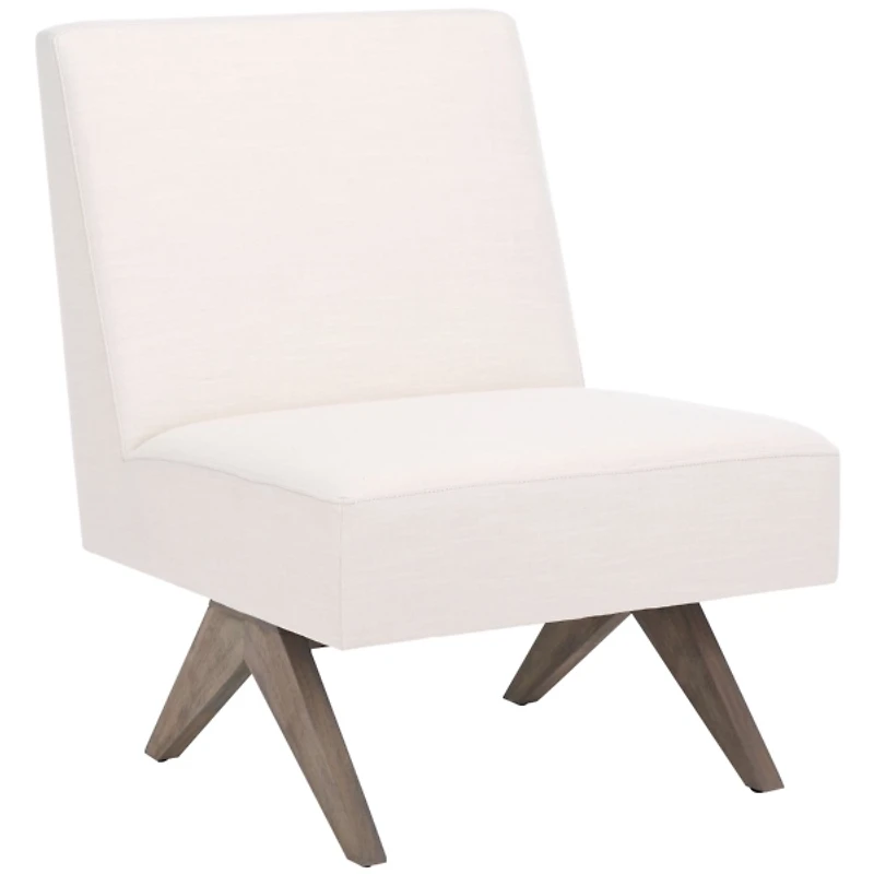 Bone White Linen Olivia Accent Chair