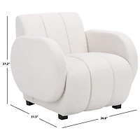 Ivory Boucle Modern Armchair