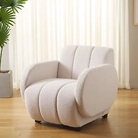 Ivory Boucle Modern Armchair