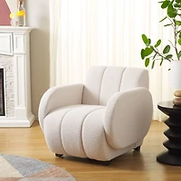 Ivory Boucle Modern Armchair