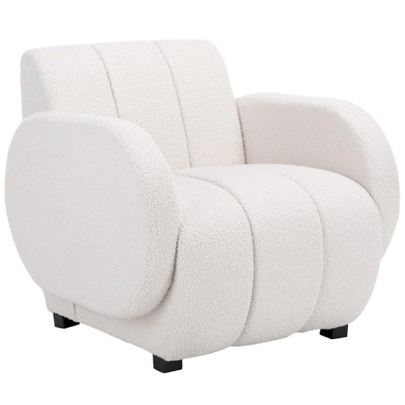 Ivory Boucle Modern Armchair