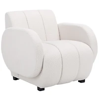 Ivory Boucle Modern Armchair