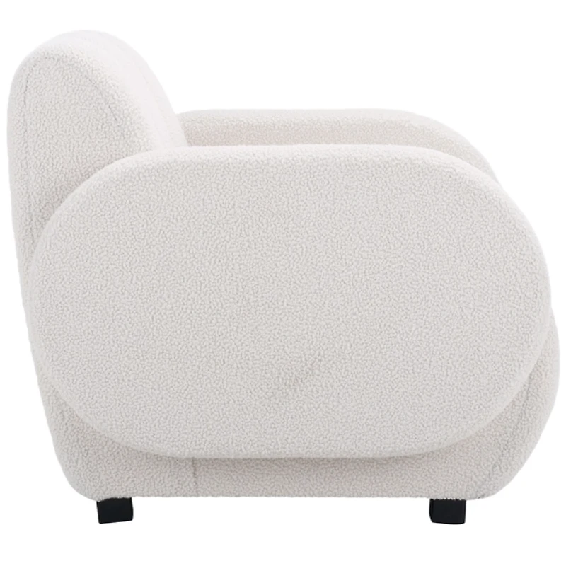 Ivory Boucle Modern Armchair