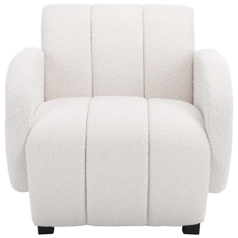 Ivory Boucle Modern Armchair