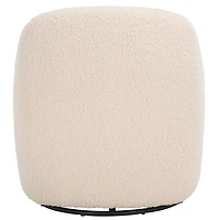 Cream Sherpa Cecilie Swivel Accent Chair