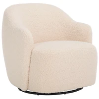Cream Sherpa Cecilie Swivel Accent Chair