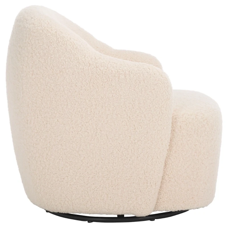 Cream Sherpa Cecilie Swivel Accent Chair