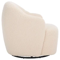 Cream Sherpa Cecilie Swivel Accent Chair
