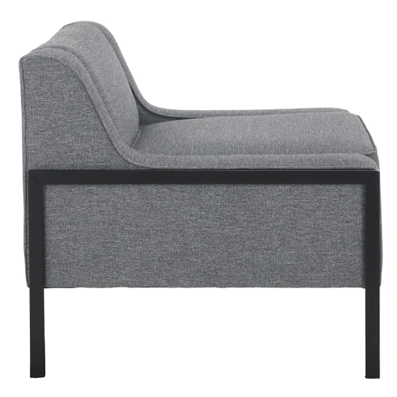 Adua Gray Upholstered and Black Metal Armchair