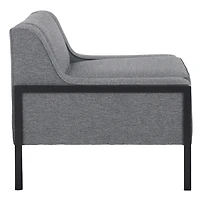 Adua Gray Upholstered and Black Metal Armchair