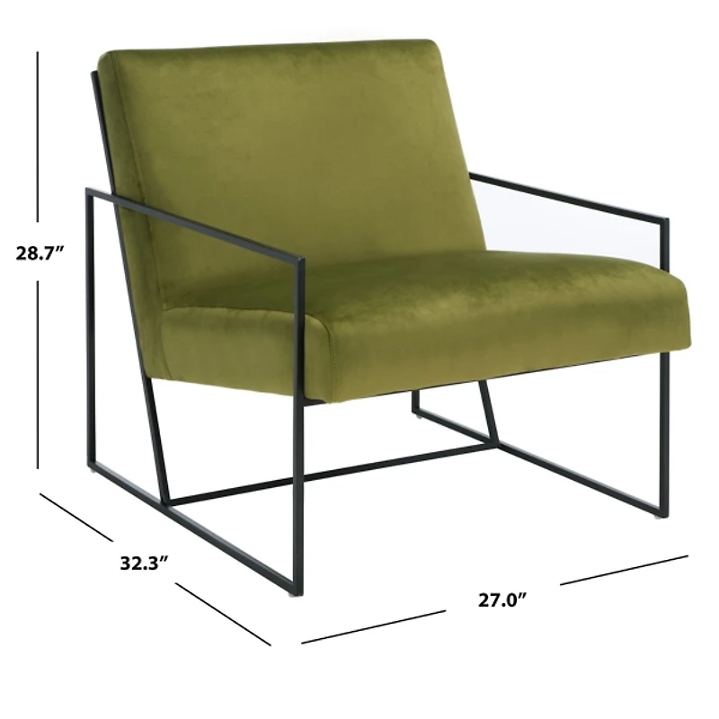 Green Velvet Ofina Accent Chair