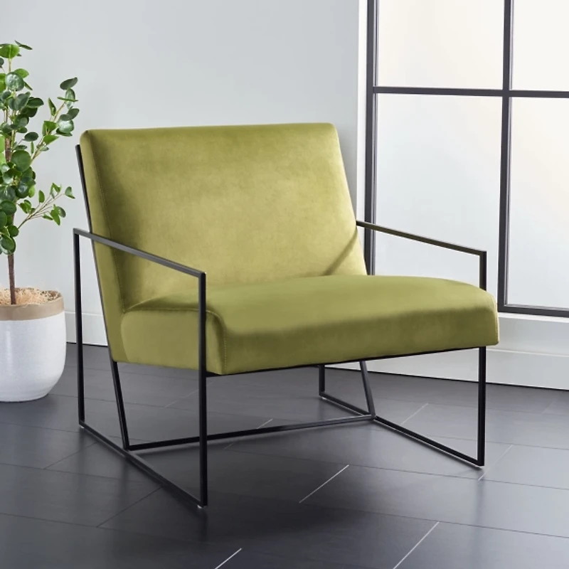 Green Velvet Ofina Accent Chair