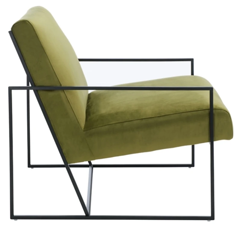 Green Velvet Ofina Accent Chair