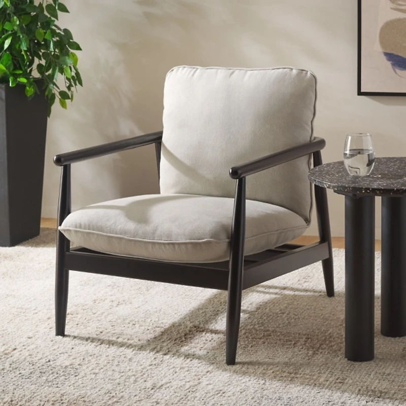 Gray Linen Laurina Modern Armchair