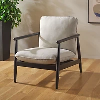 Gray Linen Laurina Modern Armchair