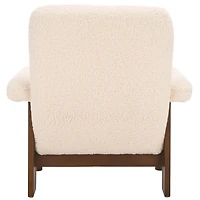 Cream Sherpa Atwell Walnut Armchair