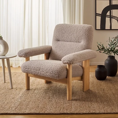 Beige Sherpa Atwell Natural Armchair