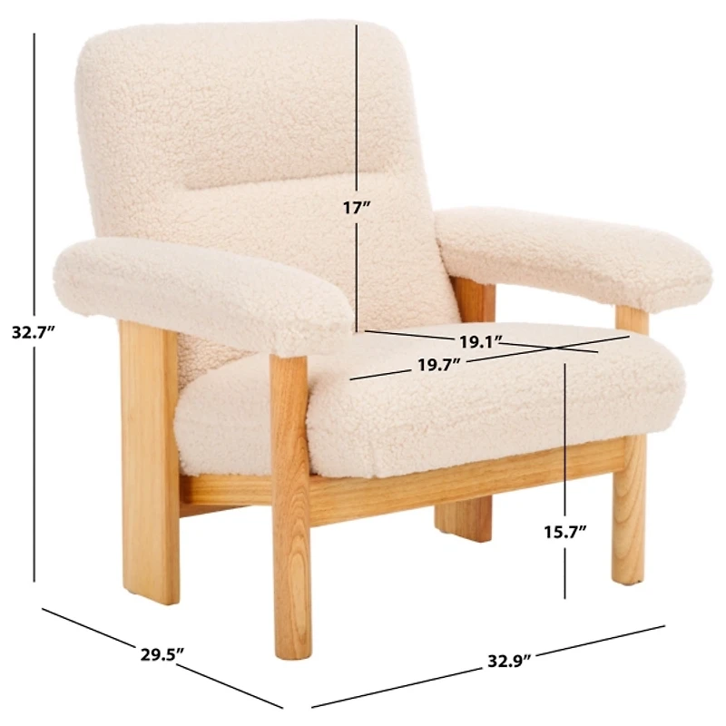 Cream Sherpa Atwell Natural Armchair