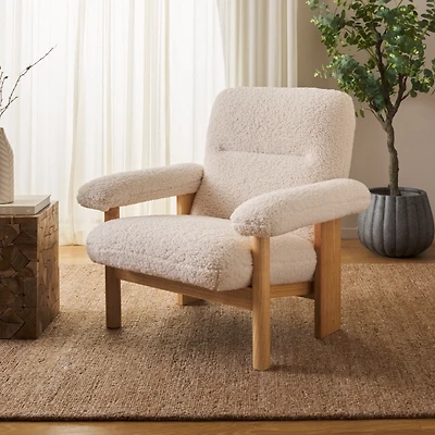 Cream Sherpa Atwell Natural Armchair