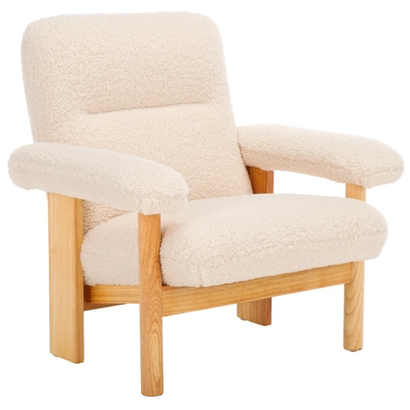 Cream Sherpa Atwell Natural Armchair