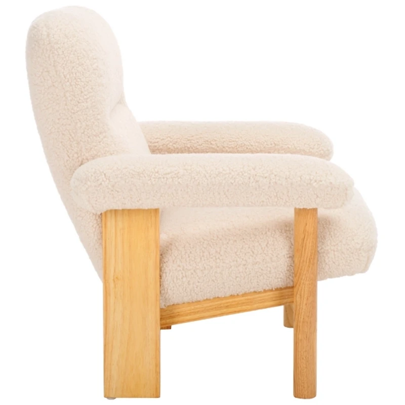 Cream Sherpa Atwell Natural Armchair