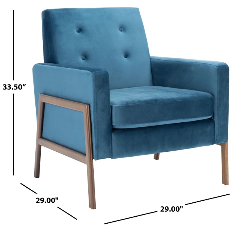 Blue Velvet Tufted Andra Accent Chair