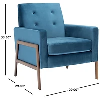 Blue Velvet Tufted Andra Accent Chair