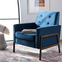 Blue Velvet Tufted Andra Accent Chair
