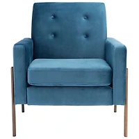 Blue Velvet Tufted Andra Accent Chair