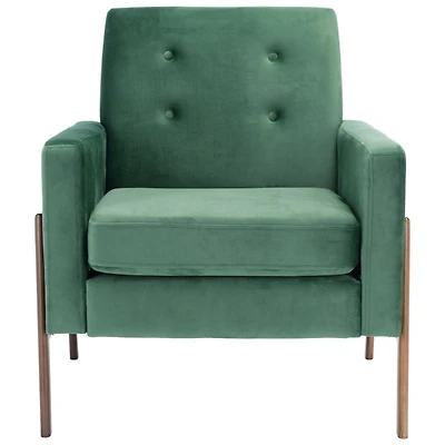 Green Velvet Tufted Andra Accent Chair