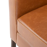 Light Brown Faux Leather Tufted Andra Accent Chair