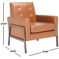 Light Brown Faux Leather Tufted Andra Accent Chair