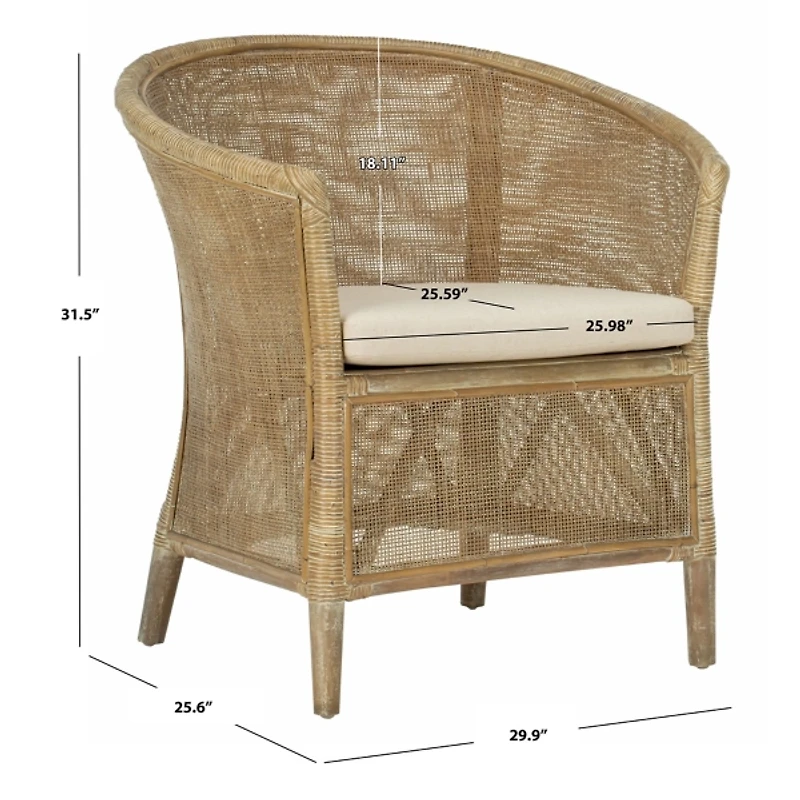 Whitewash Rattan Alexandra Accent Chair