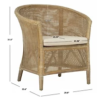 Whitewash Rattan Alexandra Accent Chair