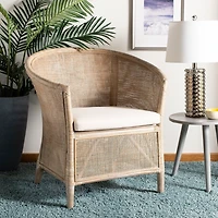 Whitewash Rattan Alexandra Accent Chair