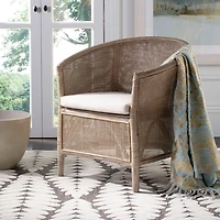 Whitewash Rattan Alexandra Accent Chair