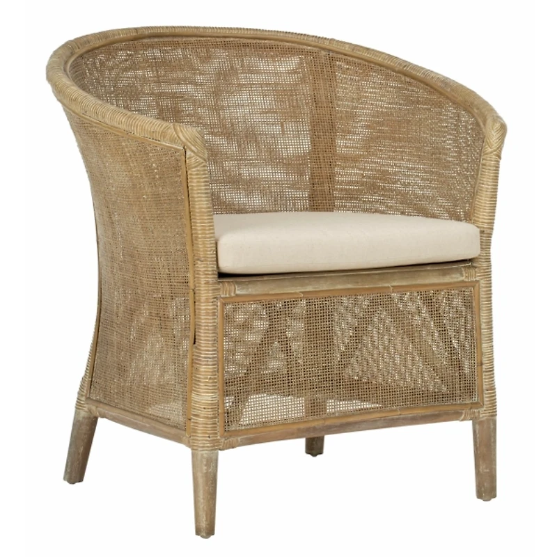 Whitewash Rattan Alexandra Accent Chair