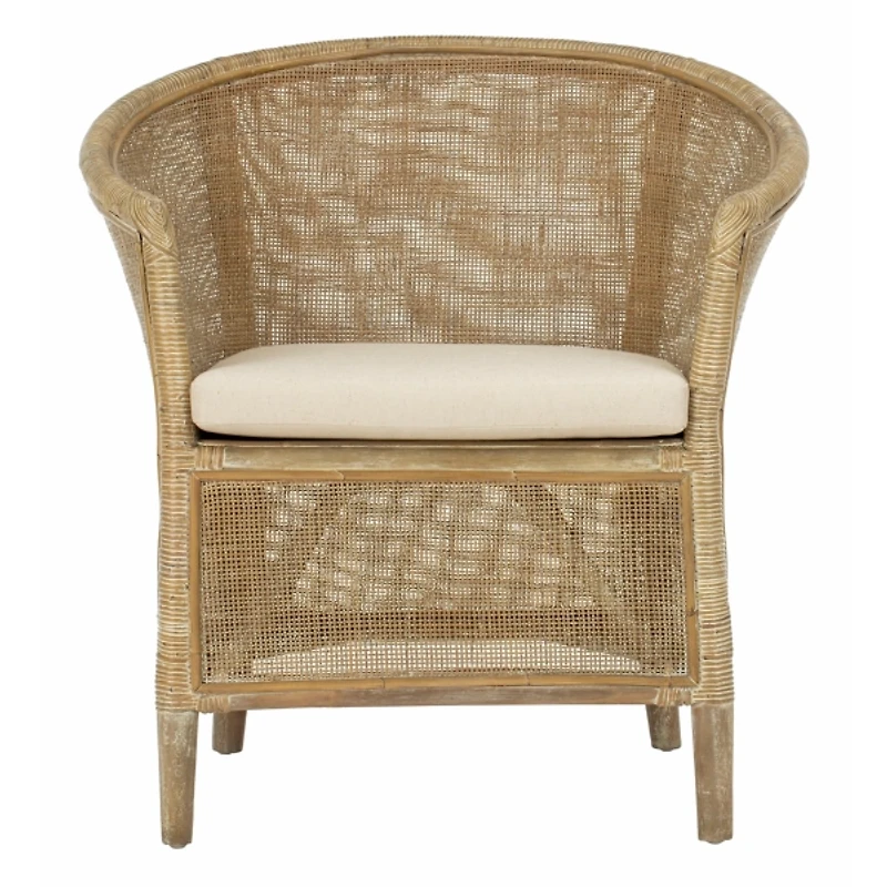 Whitewash Rattan Alexandra Accent Chair